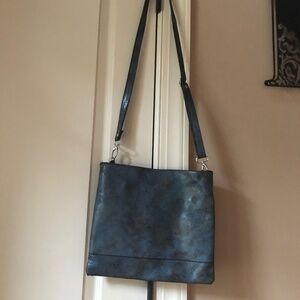 Blue shimmer CoFi leather purse